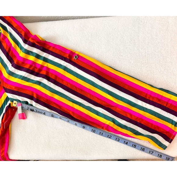 Andree by unit Multicolor Stripe Adjustable Sleeve Embroidery Back , 2x - Picture 9 of 13